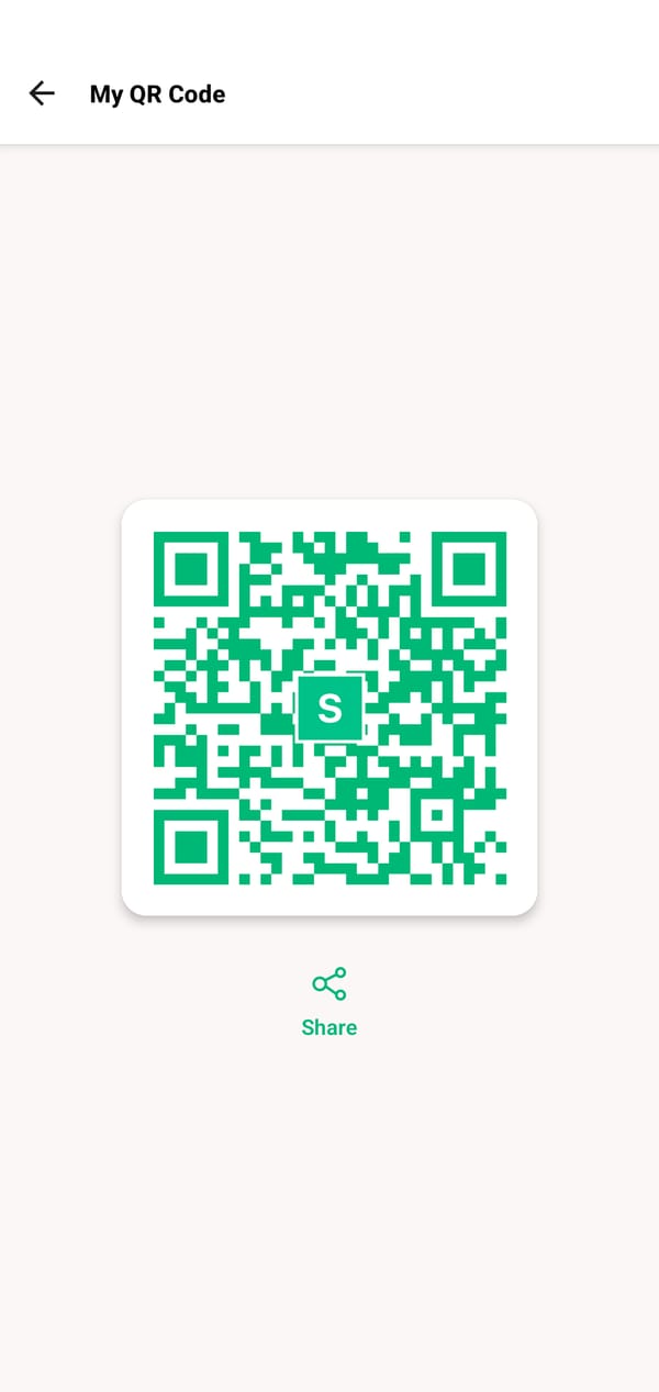The shop's own QR code, which customers scan at the counter to open the shop in Synckube.